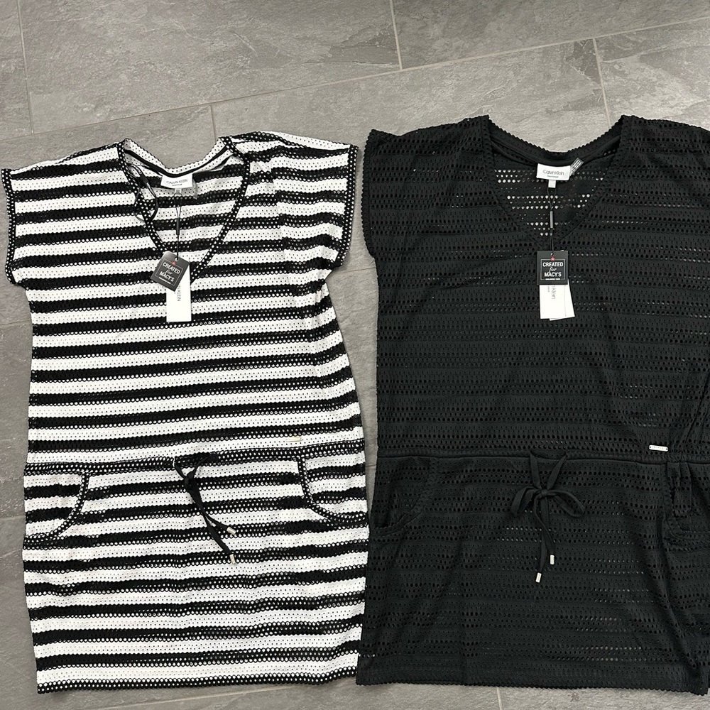 2 Women’s CALVIN KLEIN NEW W TAG Swim Bathing Suit Coverups. Size SMALL/MEDIUM
